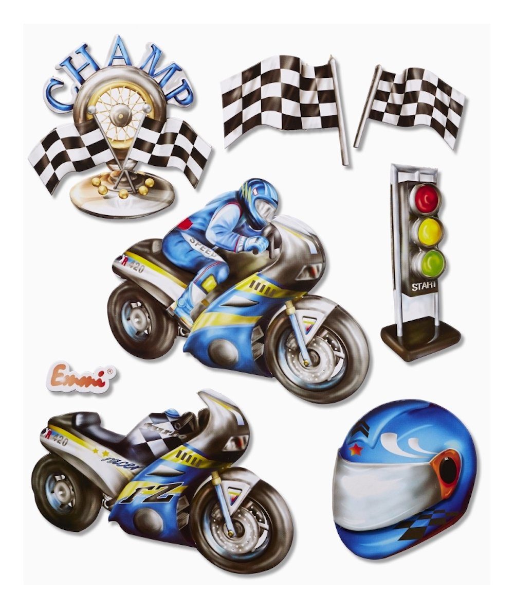 HobbyFun Aufkleber 3D Sticker XXL Motorrad