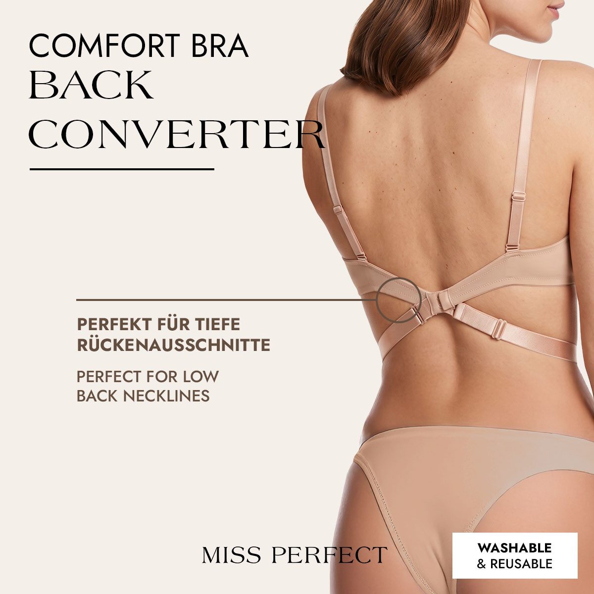 Miss Perfect BH-Verlängerung 70010-35, Comfort Bra Back Converter – BH-Rückenkonverter für mehr Komfort
