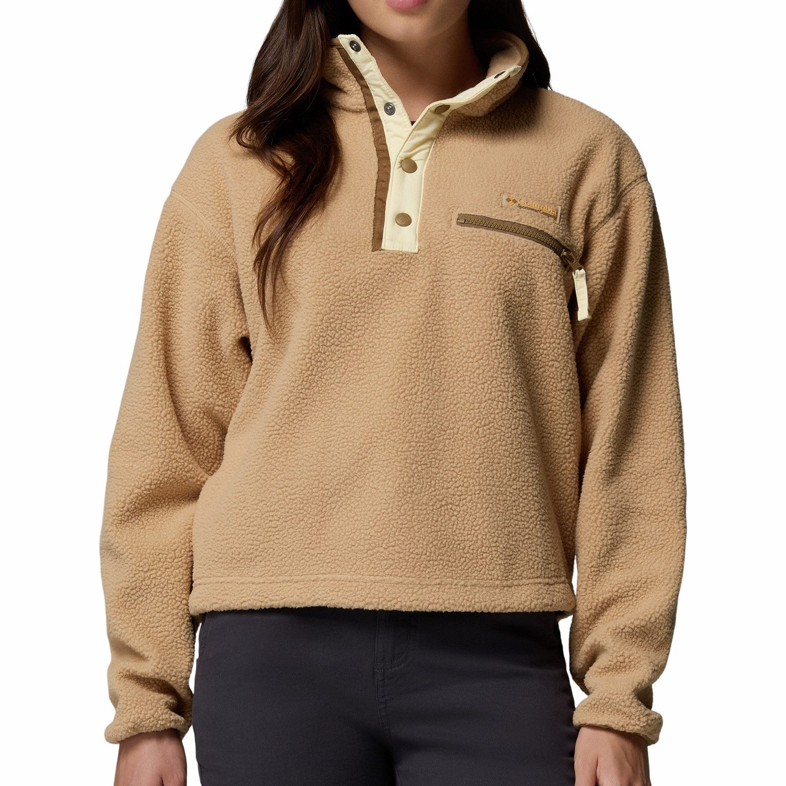 Columbia Stehkragenpullover Helvetia™ II Cropped Half Snap Fleece mit verstellbarem Saum