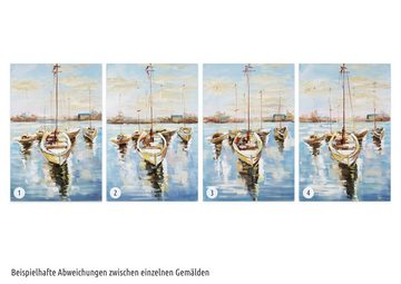 KUNSTLOFT Gemälde Hafenromantik 60x90 cm, Leinwandbild 100% HANDGEMALT Wandbild Wohnzimmer