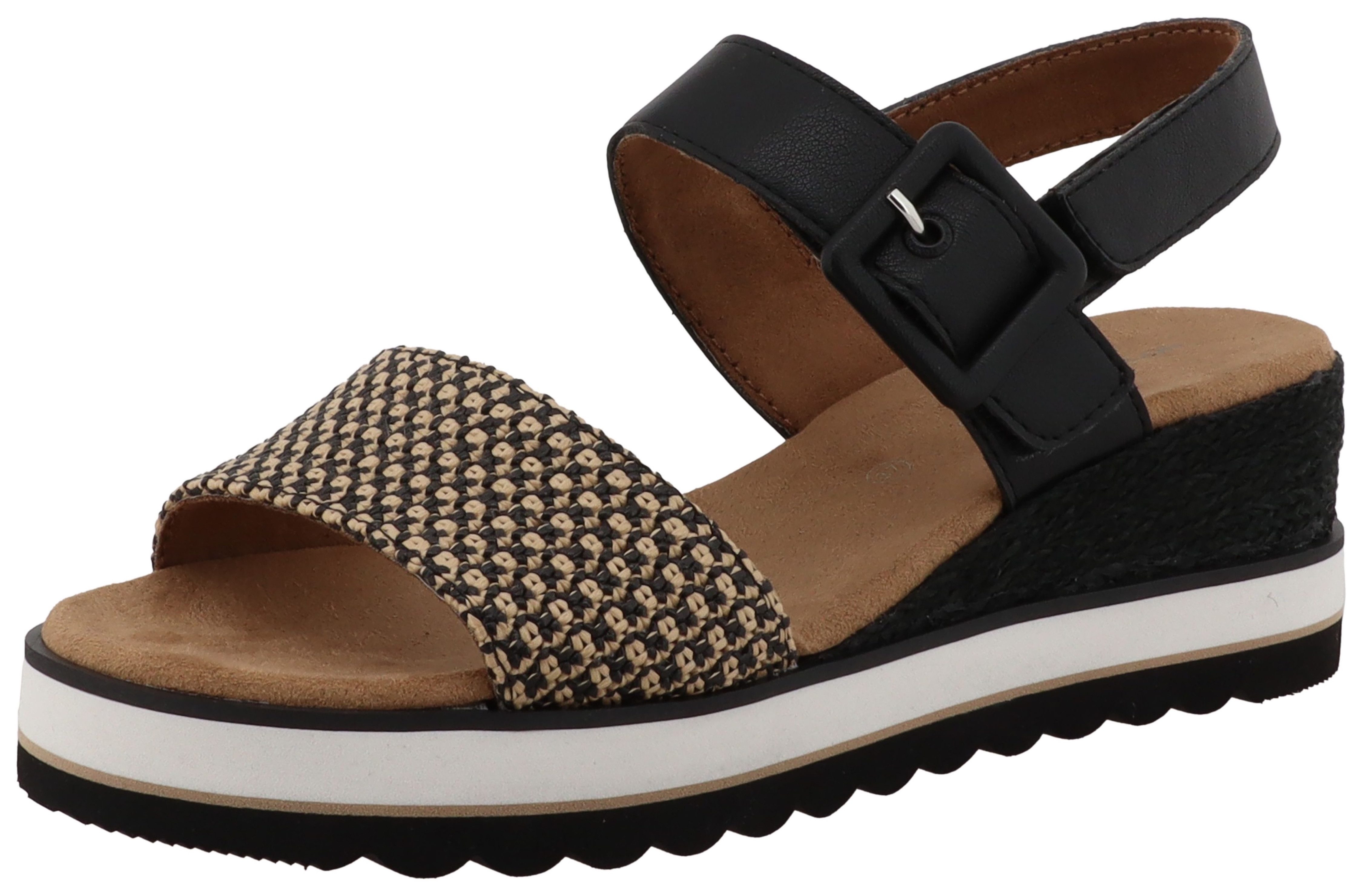 TOM TAILOR Sastra Keilsandalette Riemchensandale, Sommerschuh mit Kontrastb günstig online kaufen