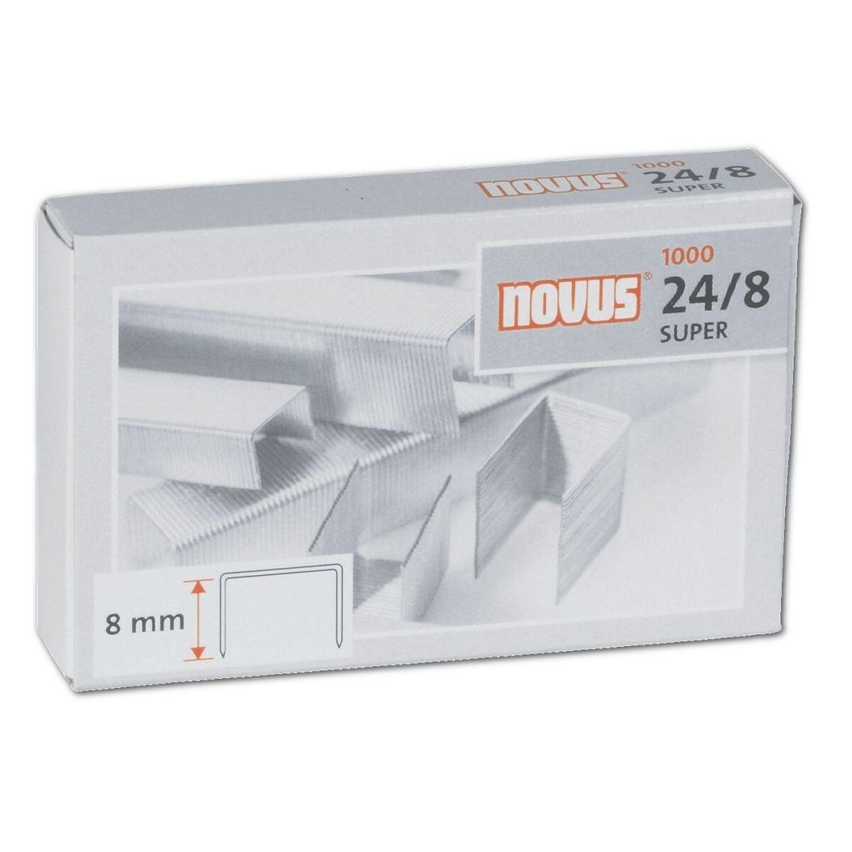 NOVUS Heftklammer 24/8 Super, 1.000 Stück/Pack, Heftleistung 50 Blatt