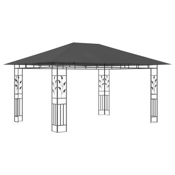 vidaXL Partyzelt Pavillon mit Moskitonetz & LED-Lichterkette 4x3x2,73m Anthrazit