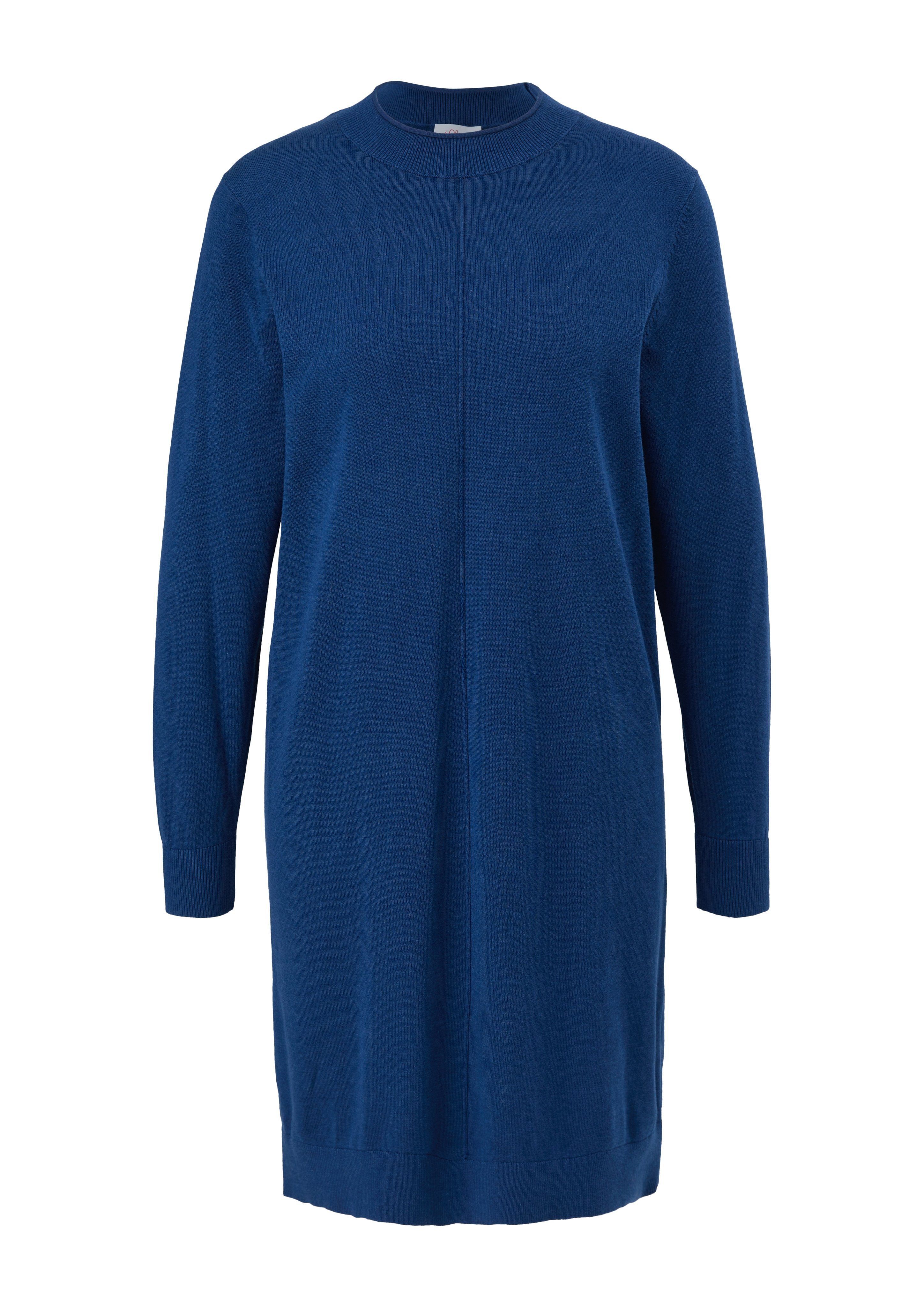 s.Oliver Strickkleid blau Rundhalsausschnitt Strickkleid mit