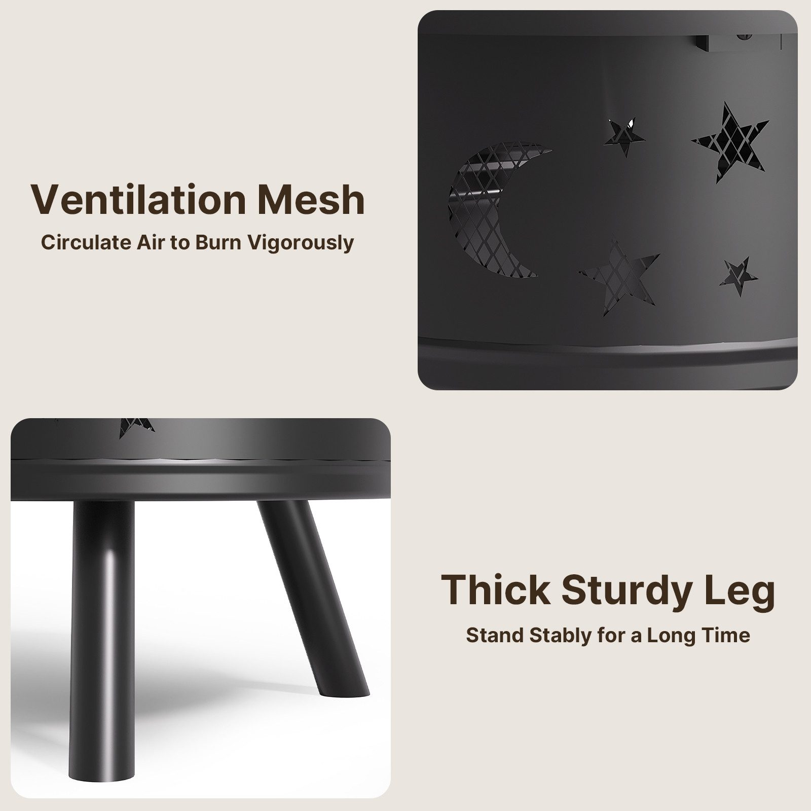 Bealife fire bowl for the garden, Ø89cm fire basket, outdoor fire pit, 89D x 89W x 77H cm