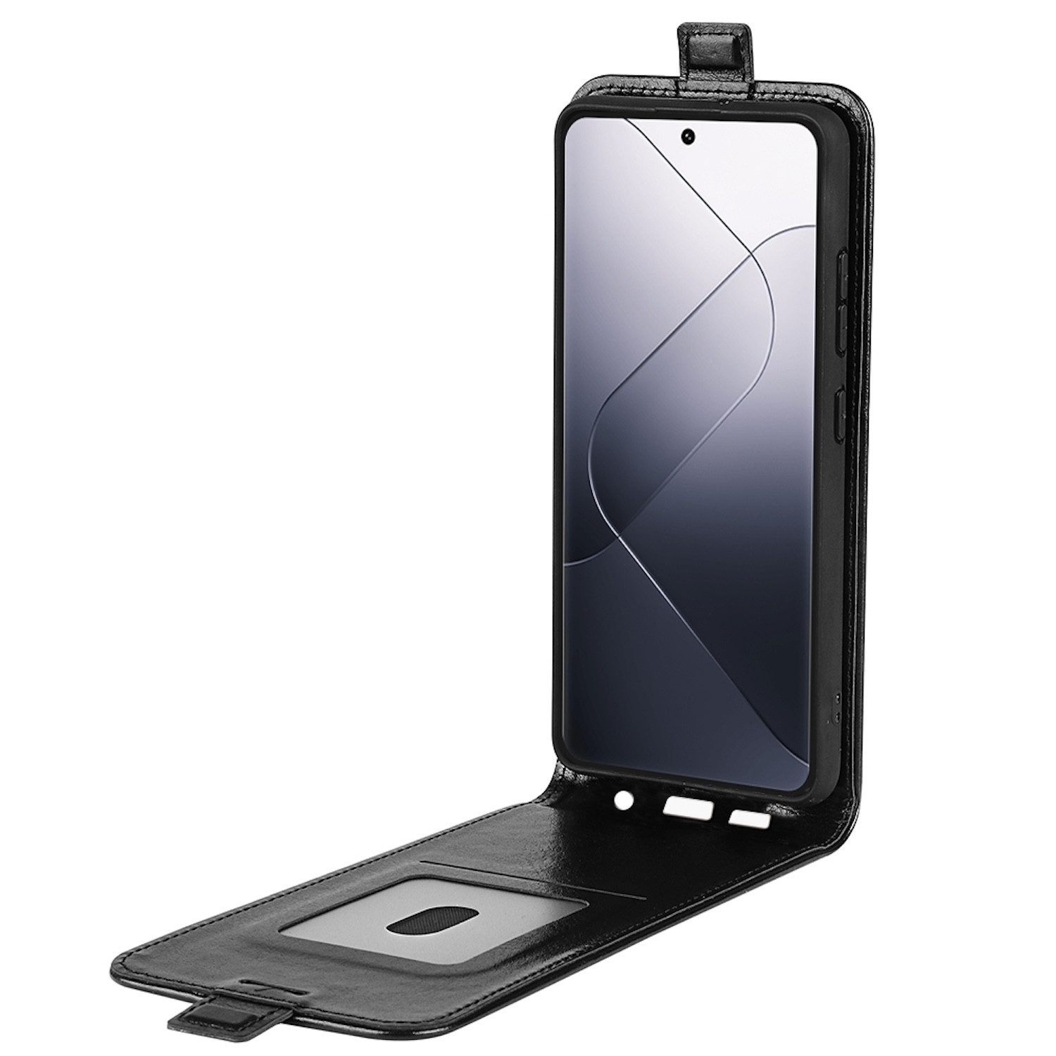 Wigento Handyhülle Für Xiaomi 14 Pro Fliptasche Schwarz Hülle Case Cover Tasche Schutz