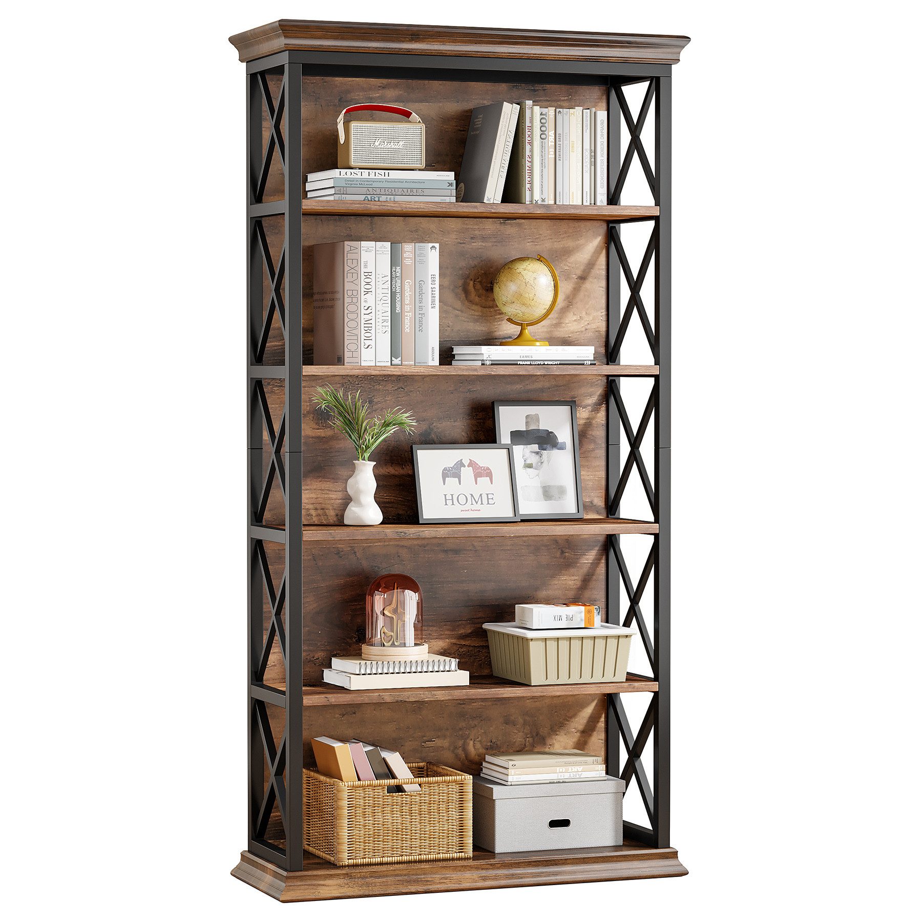 Tribesigns Bücherregal 180cm Standregal, 6-stöckiges regal günstig online kaufen