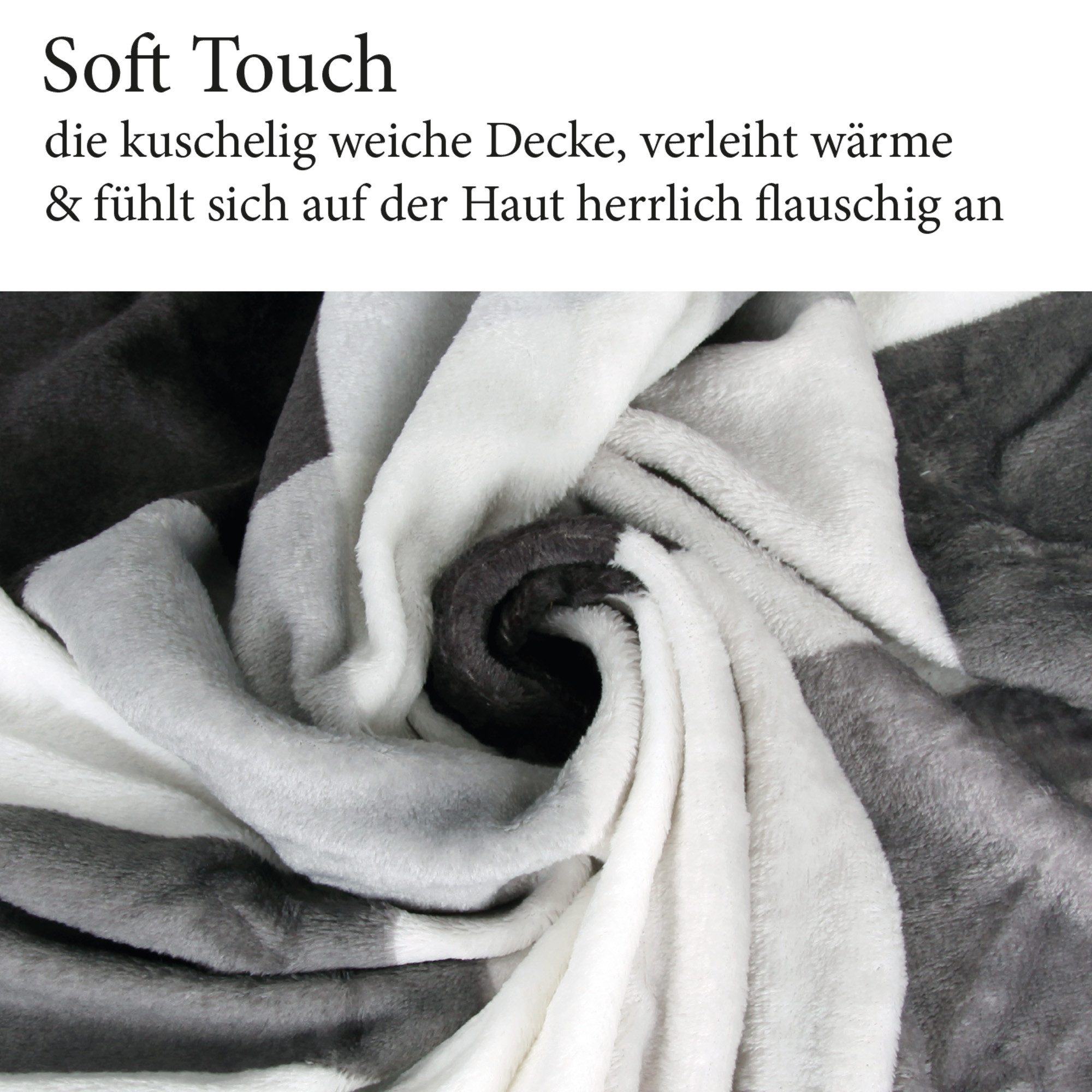 Wohndecke "Soft Touch" 130x170cm, Bestlivings, Flanelldecke, Mikrofaser Supersoft, Polyester, 40°C maschinenwaschbar – Bild 4 von 5