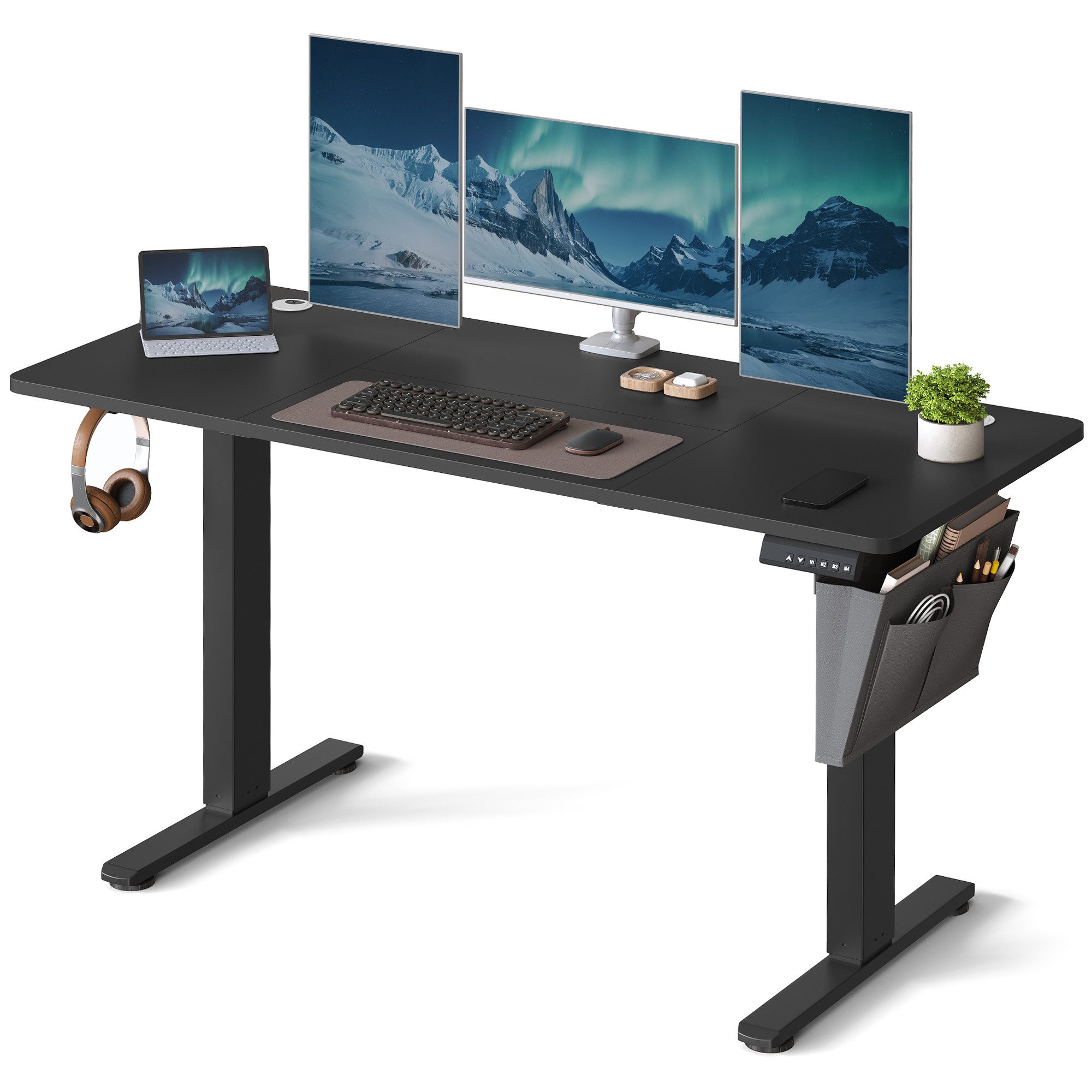 SONGMICS Schreibtisch Höhenverstellbarer elektrisch, 120/140/160/180 cm, günstig online kaufen