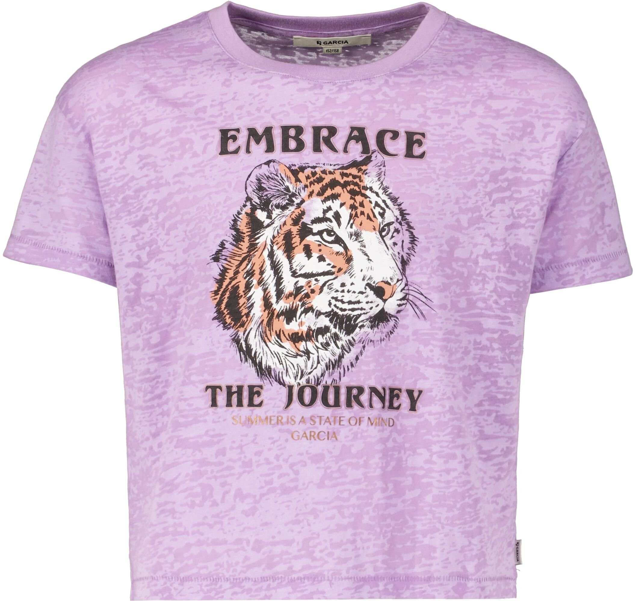 Garcia T-Shirt mit Tigerprint lila blush