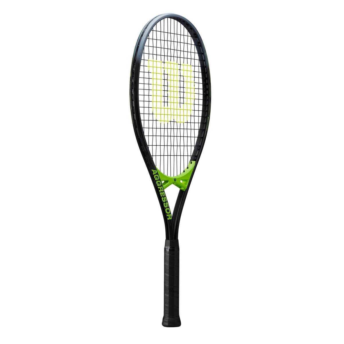 Wilson Tennisschläger Aggressor 112in/280g/Freizeit 2024 schwarz/neongrün - besaitet