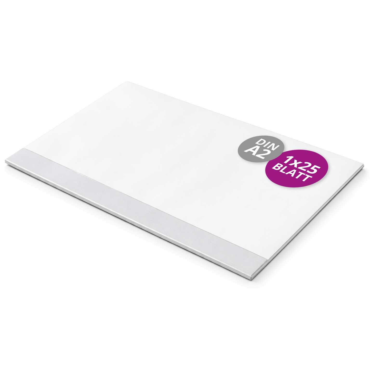 scriptum Schreibtischunterlage Papier-Malunterlage zum Abreißen weiß DIN A2 25 Blatt