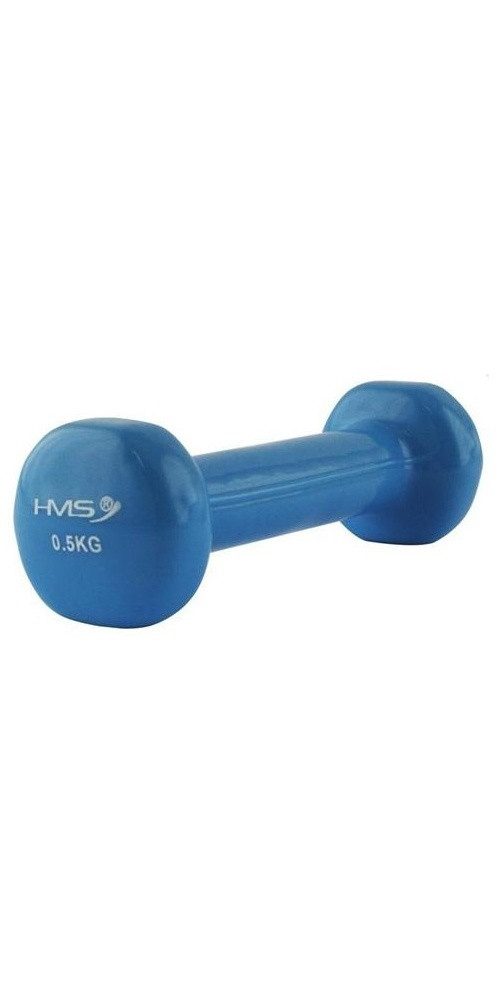 HMS Kurzhantel Fitness (Gusseisen mit Vinylbeschichtung) 0,5kg blau - 1 Stück