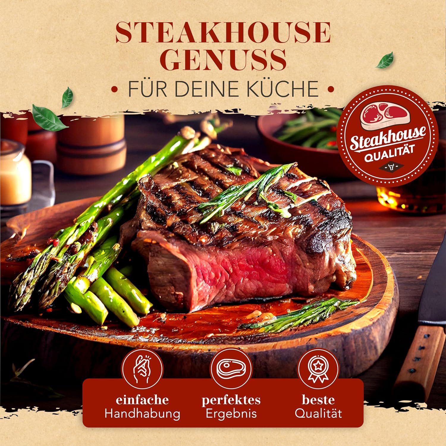 Krustenzauber Grillpfanne 26cm Grillpfanne Induktion -, (Geriffelte Gusseisenpfanne Induktion - Ideale Gusseisen Pfanne, Eisenpfanne, Cast Iron Pan, Bratpfanne), Gusseiserne Pfanne Skillet Gusspfanne