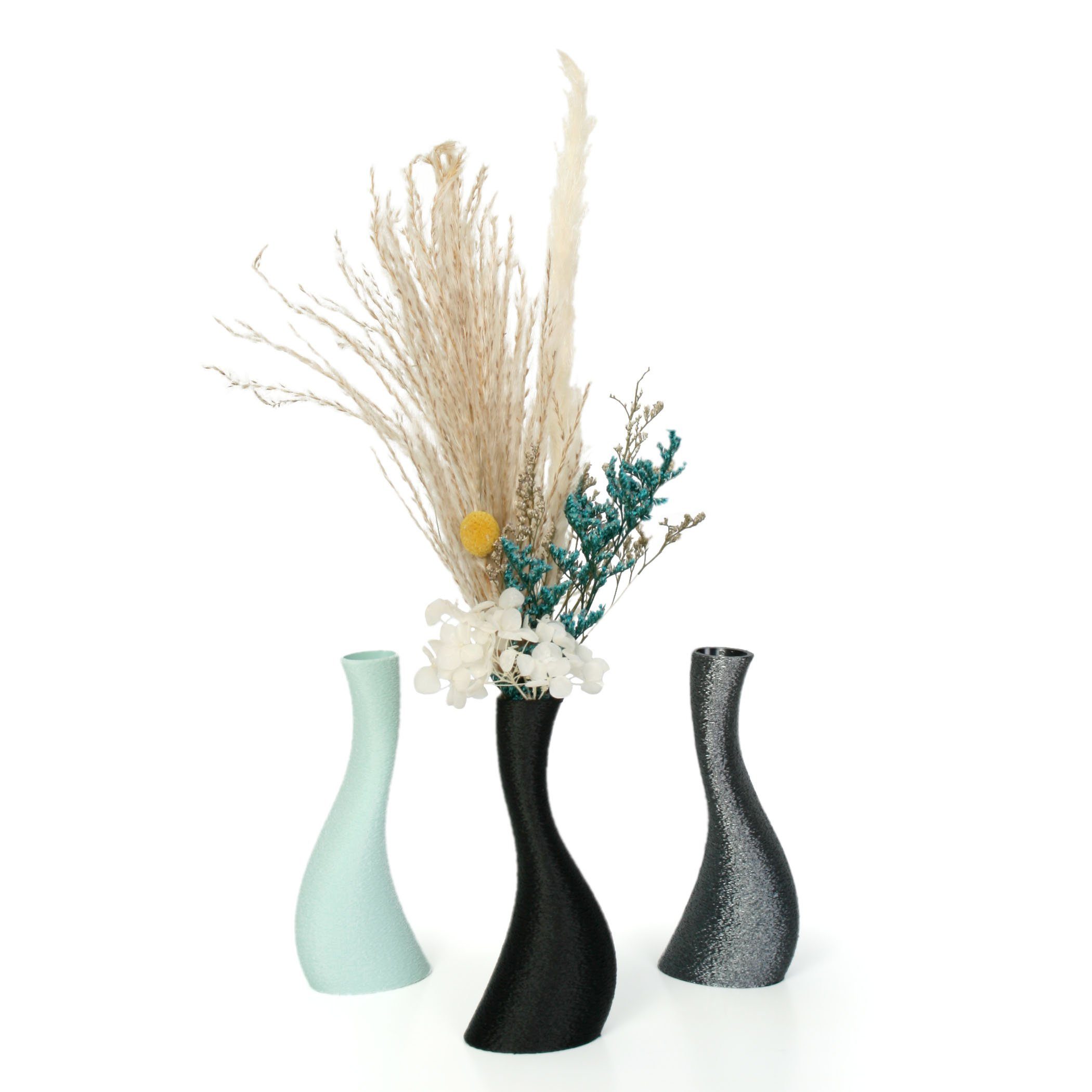 Dekorative Dekovase Vase Blumenvase aus Black – nachwachsenden Bio-Kunststoff, Rohstoffen; wasserdicht Designer aus & Feder bruchsicher Kreative