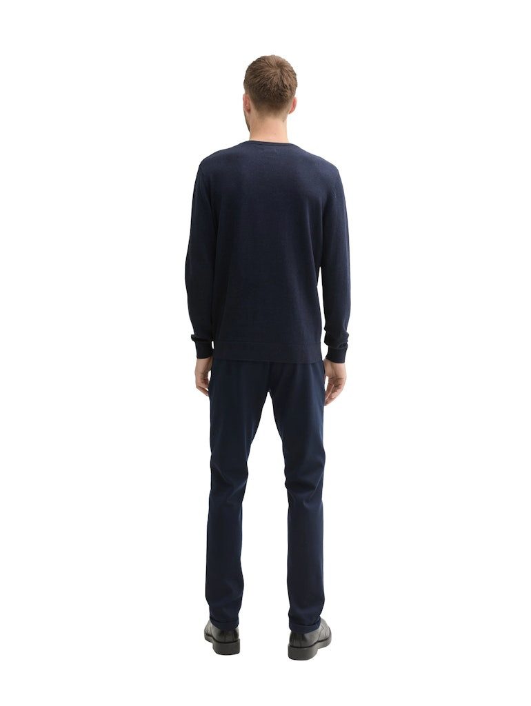 TOM TAILOR Chinohose jersey slim chino SKY CAPTAIN BLUE