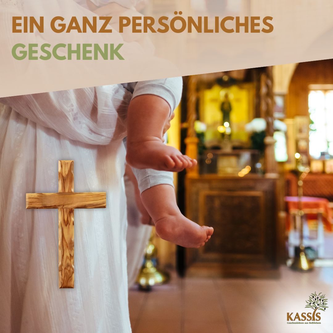 Kassis Geschenkartikel Wanddekoobjekt Olivenholz Kruzifix Wandkreuz schlicht Kreuz zum Aufhängen, Hergestellt in Bethlehem, Ideales Geschenk zu mehreren Anlässe – Bild 5 von 5
