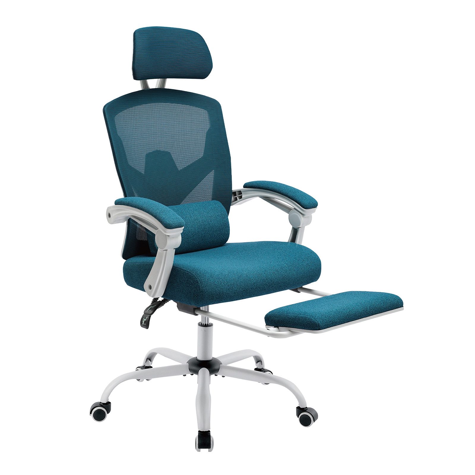 Gaming-Stuhl Bürostuhl ergonomischer Stuhl Atmungsaktiver Netzbezug mit Fußstütze