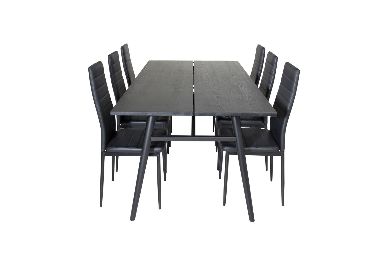 ebuy24 Essgruppe Sleek Essgruppe Esstisch ausziehbarer Tisch Lä, (7-tlg) schwarz;schwarz