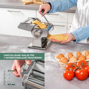 bremermann Nudelmaschine Nudelmaschine Edelstahl hochglanz - für Spaghetti, Pasta und Lasagne