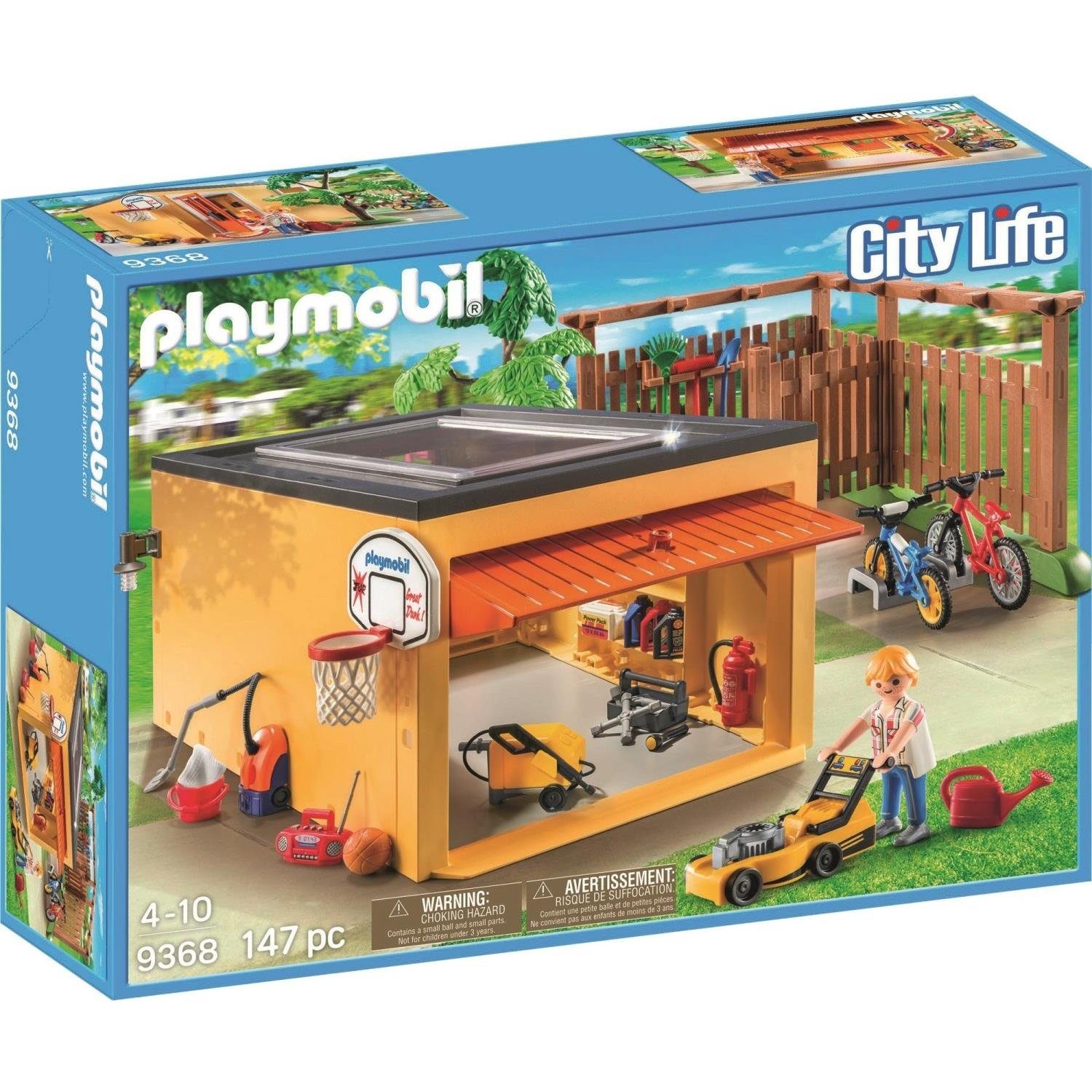 Playmobil® Spielwelt City Life Garage mit Fahrrad-Schuppen 9368,  Spielzeug-Set mit viel Zubehör