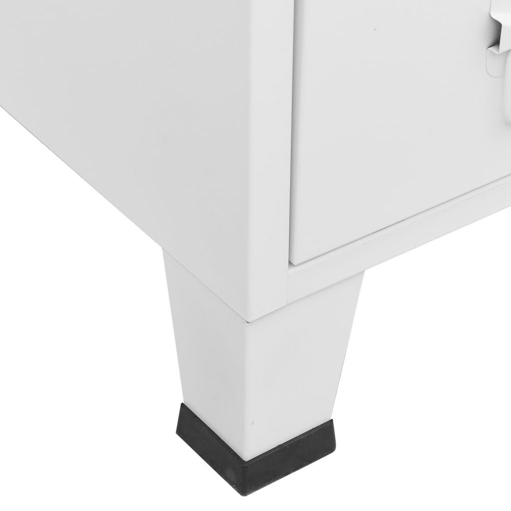 furnicato Kleiderschrank Industrie-Stil Weiß 67x35x107 cm (1-St) Stahl
