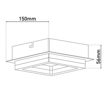 näve Deckenleuchte LED "Bristol", LED fest integriert, Warmweiß, modernes design. Helles Licht.