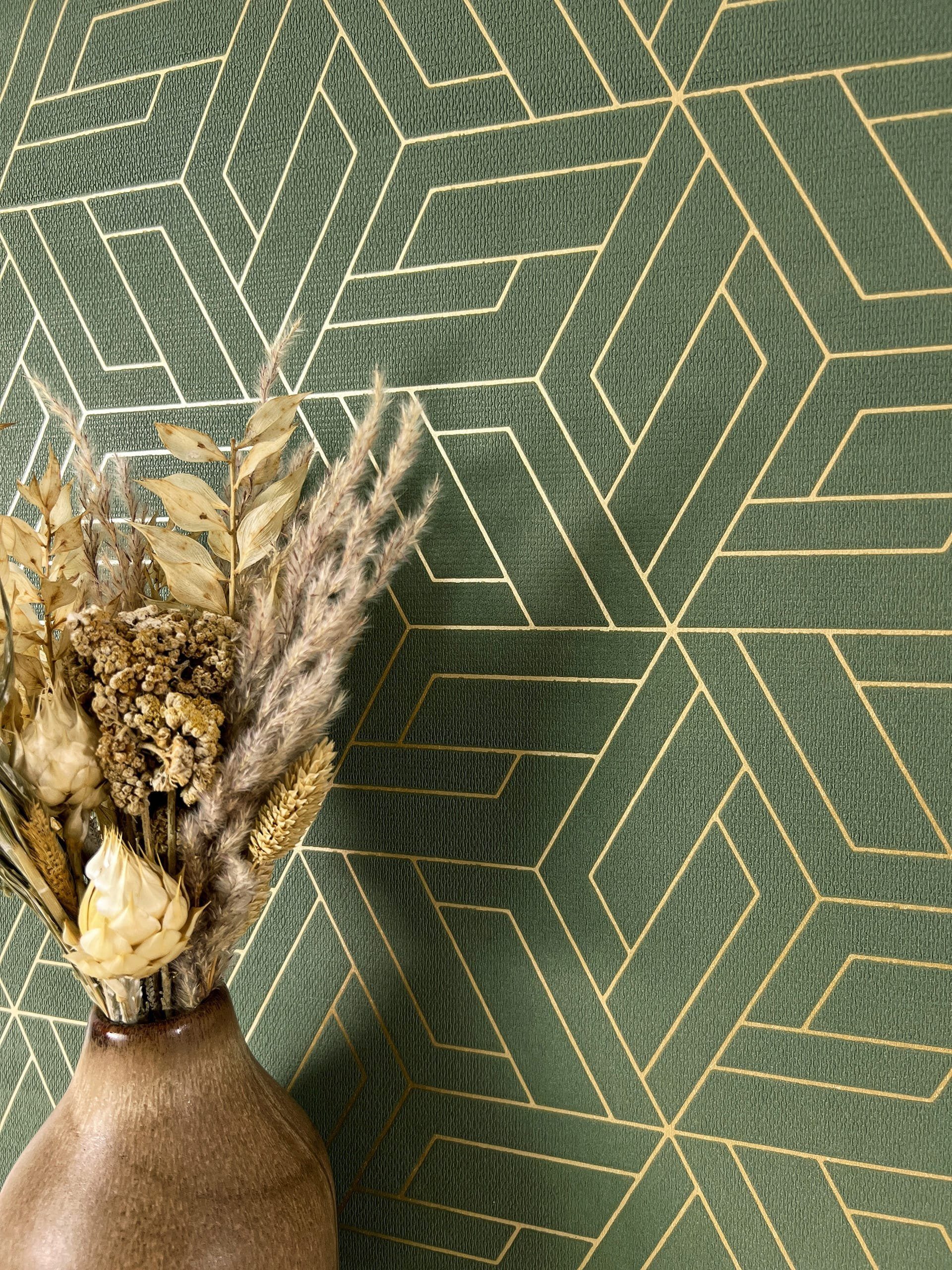 Newroom Vliestapete, Grün Mustertapete Modern Muster günstig online kaufen