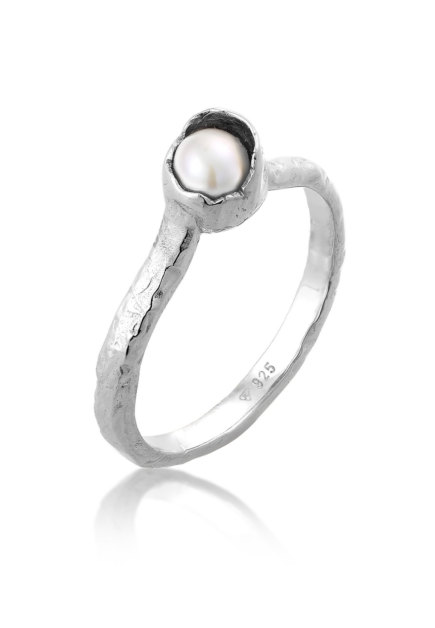HAZE & GLORY Perlenring Stapelring Süsswasserperle - Mutiara 925 Silber