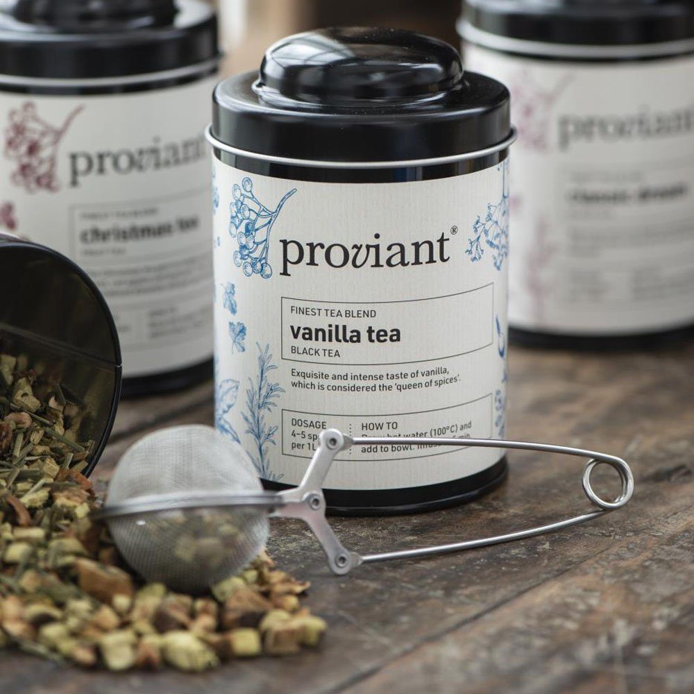 Ib Laursen Teesieb Teesieb SILBER aus Edelstahl Sieb für Tee + Gewürze Teeei mit Klammer Klappsieb