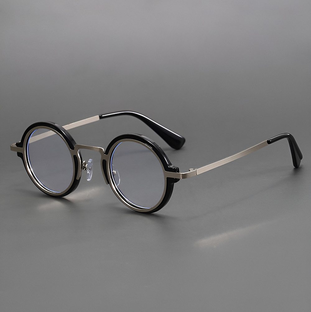 PACIEA Brille Ohne Sehstärke Damen Herren Rundrahmen Metall Anti Blaulicht Unisex