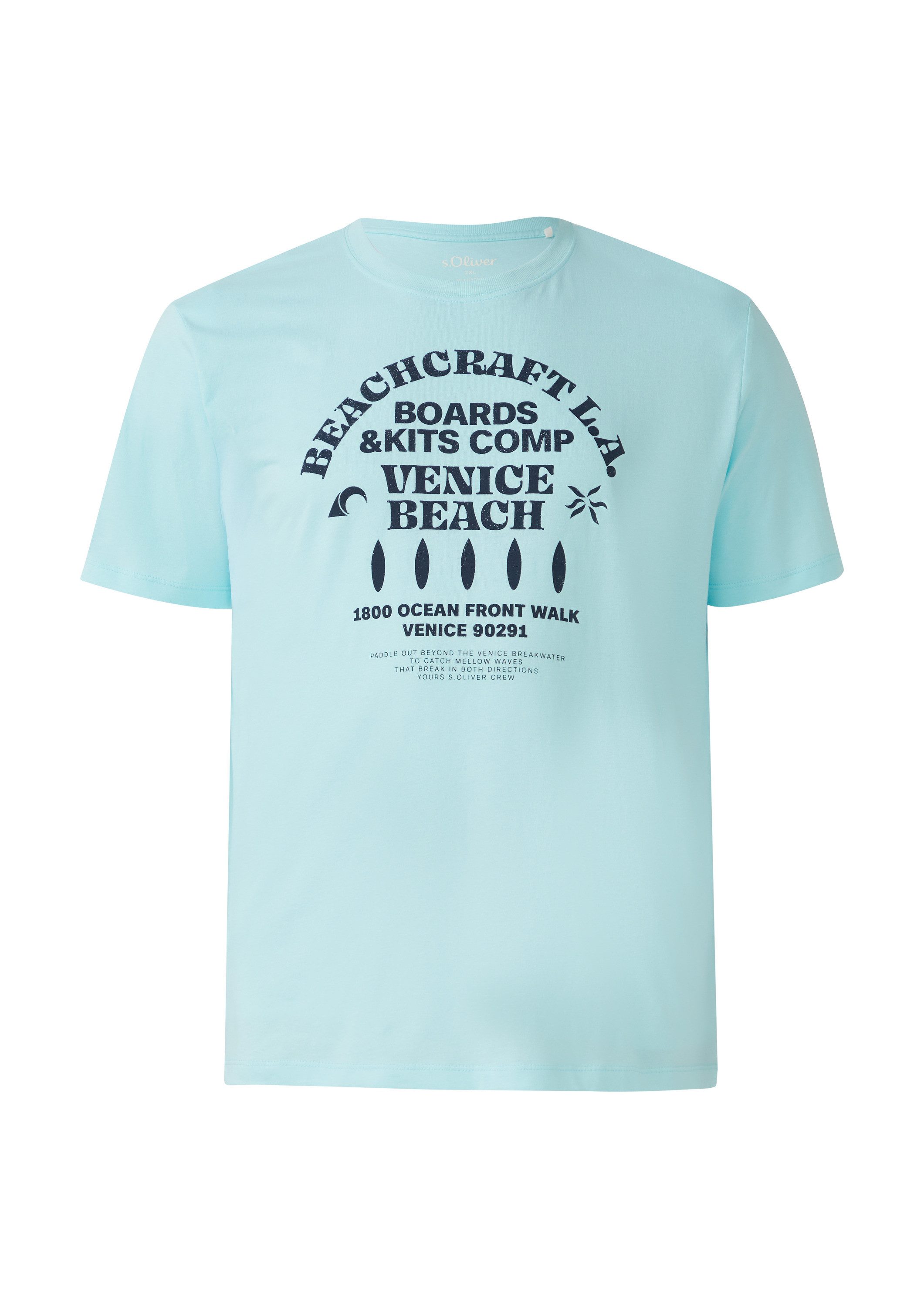 s.Oliver Kurzarmshirt T-Shirt Baumwoll-T-Shirt mit Crewneck günstig online kaufen