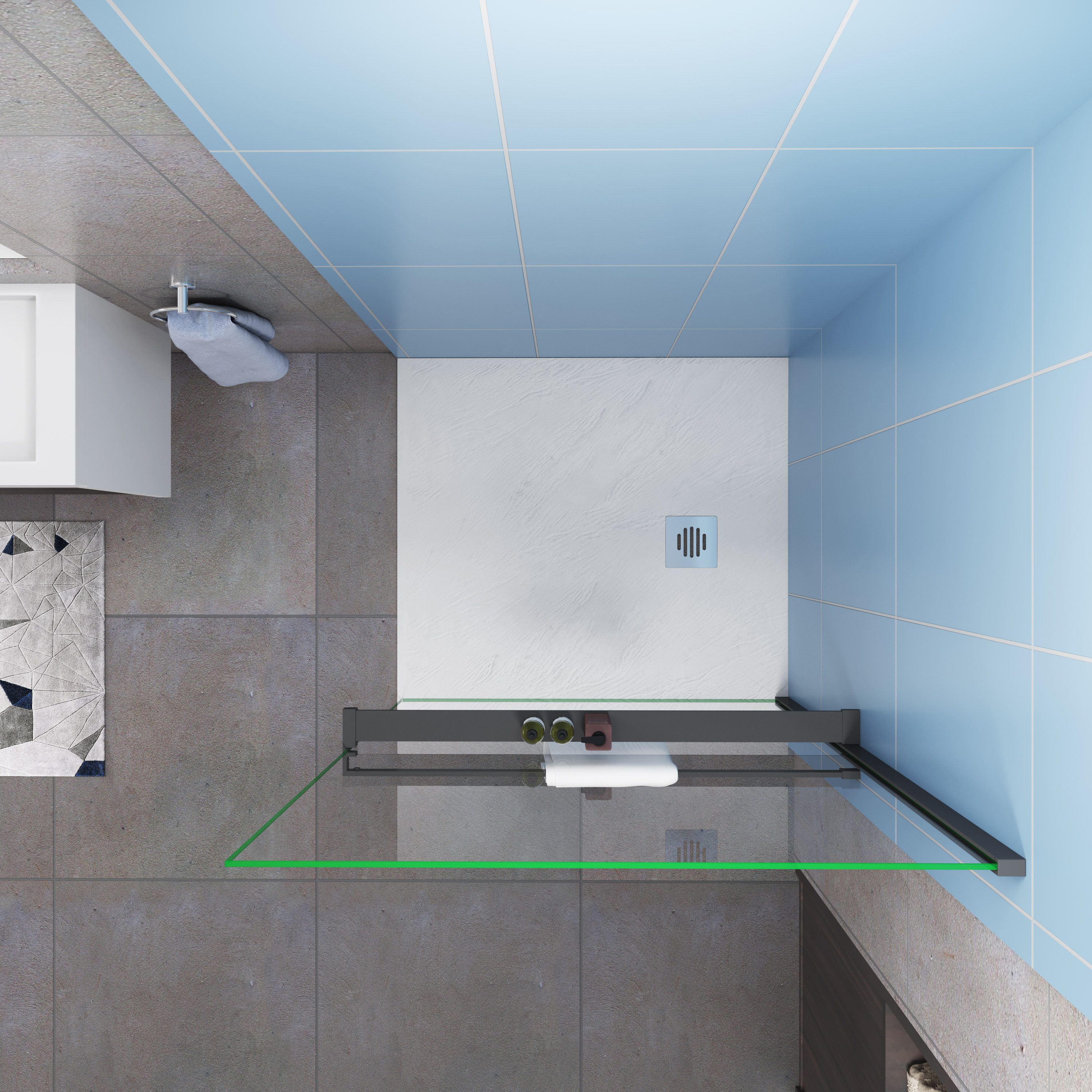 AICA Handtuchhalter Handtuchhalter 8 mm Dicke Walk-in Dusche Alu Handtuchha günstig online kaufen