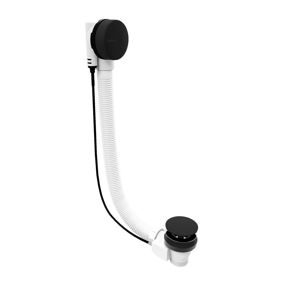 HAK Ablaufgarnitur Badewannenablaufgarnitur mit Bowden, Länge 800mm, Schwarz matt