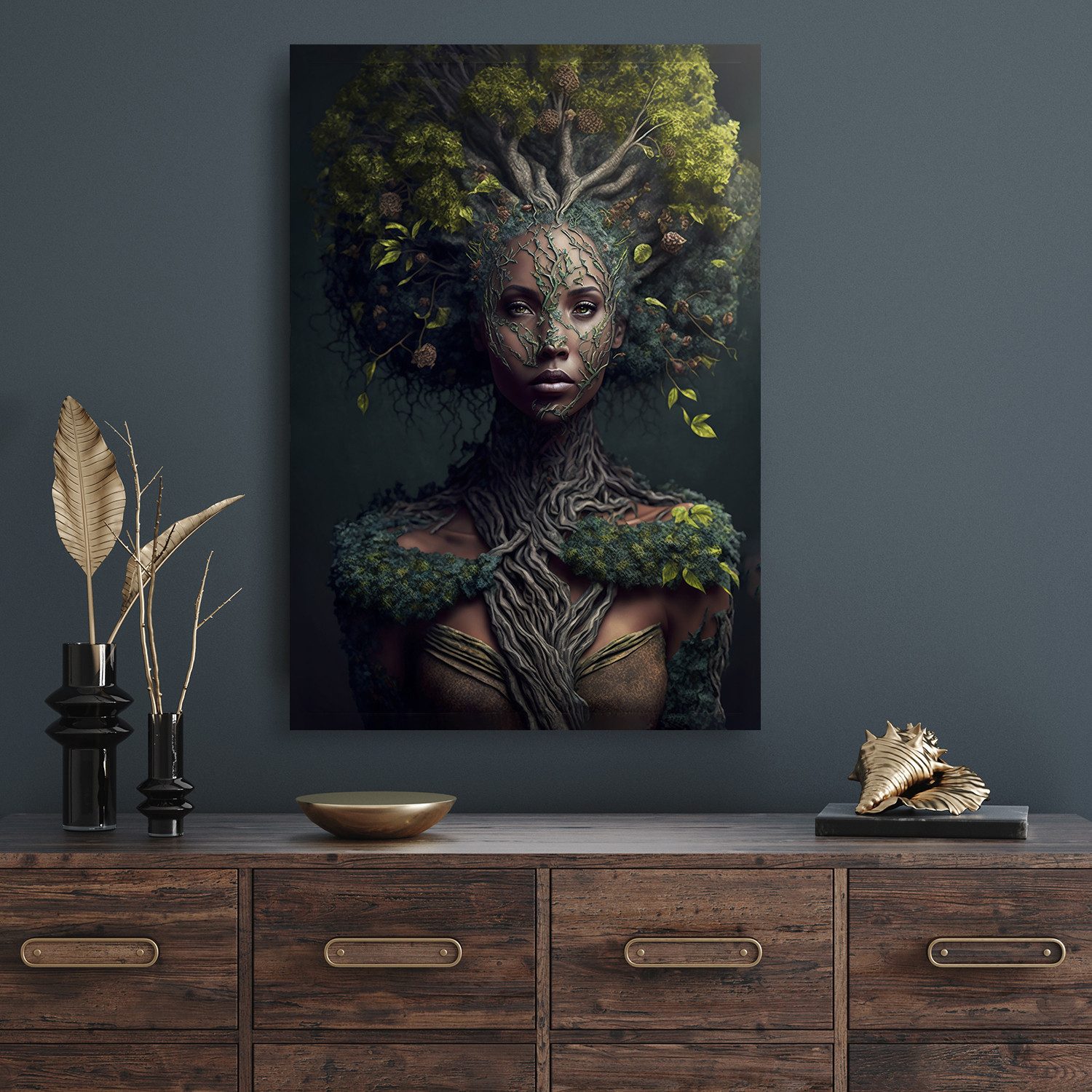 Affengeilebilder Leinwandbild Treewoman by Catill auf Keilrahmen gespannt, (1 St), Kunstdruck Wandbild Bild in verschiedenen Formaten – Bild 5 von 5