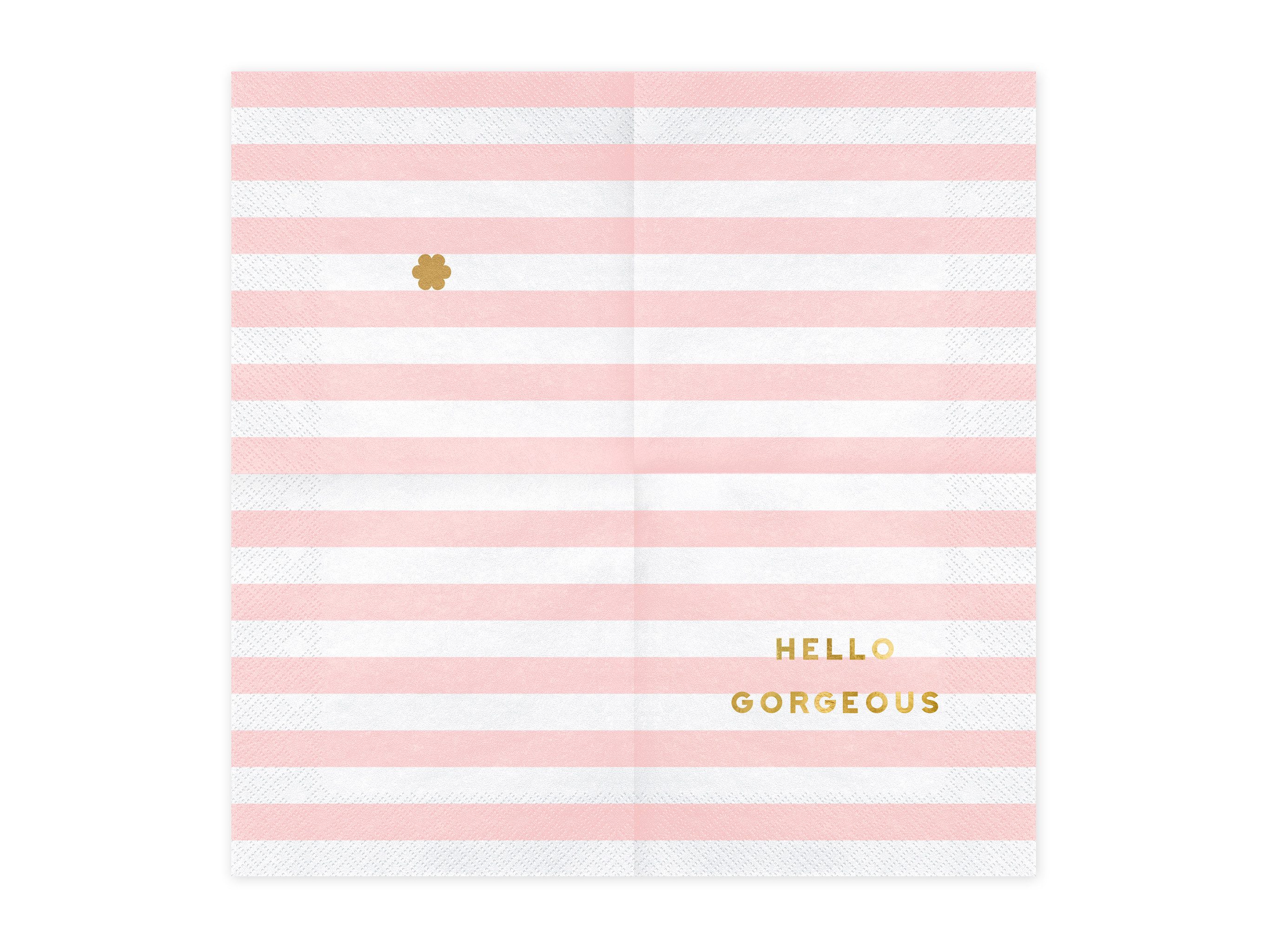 partydeco Papierserviette, Servietten Papier 33x33cm Hello Gorgeous 20 Stück Rosa / Weiß