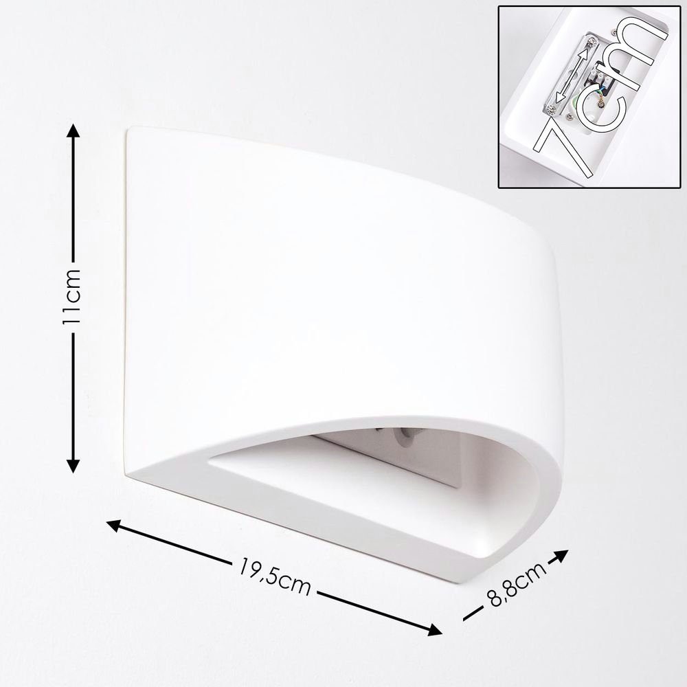 hofstein Wandleuchte »Gromo« Wandlampe aus Keramik in Weiß, ohne Leuchtmittel, mit Up & Down-Effekt, 1xG9, Innen mit handelsüblichen Farben bemalbar