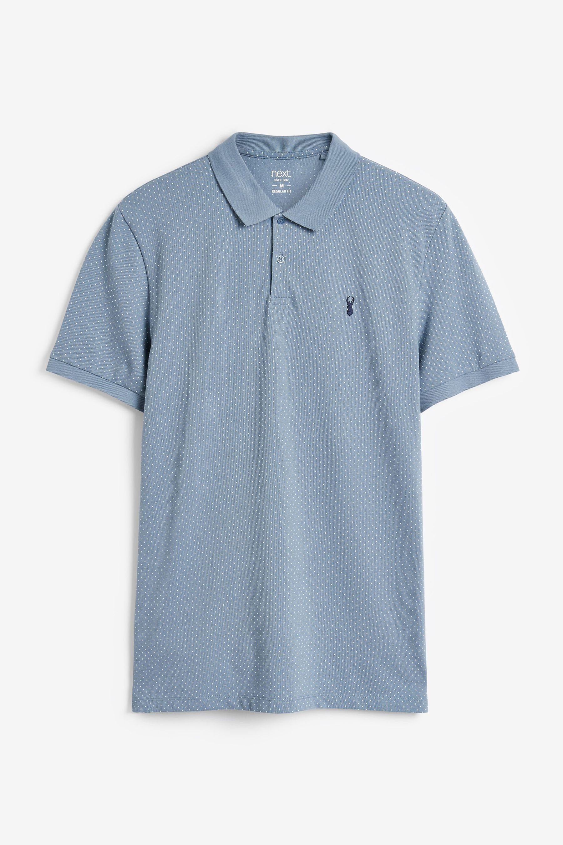 Next Poloshirt Piqué-Poloshirt (1-tlg) Blue Print