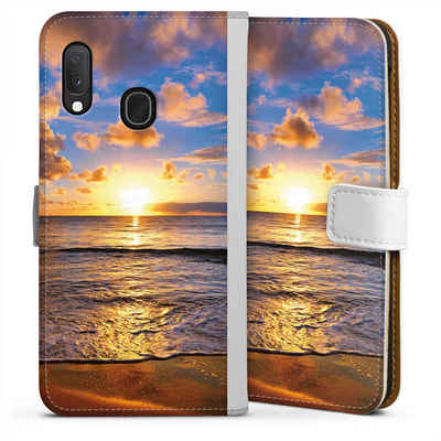 DeinDesign Handyhülle Meer Sonnenuntergang Strand Strand, Samsung Galaxy A20e Hülle Handy Flip Case Wallet Cover