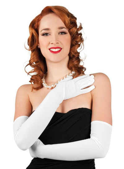 Boland Kostüm Opernhandschuhe weiß, Elegante lange weiße Handschuhe