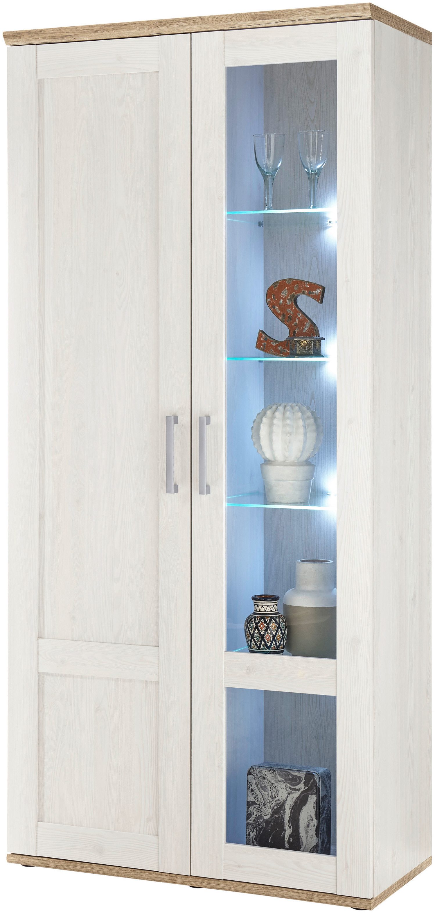 HBZ Vitrine "Romance" 1 Stk. tlg. mit LED-Beleuchtung, Vitrinenschrank im L günstig online kaufen