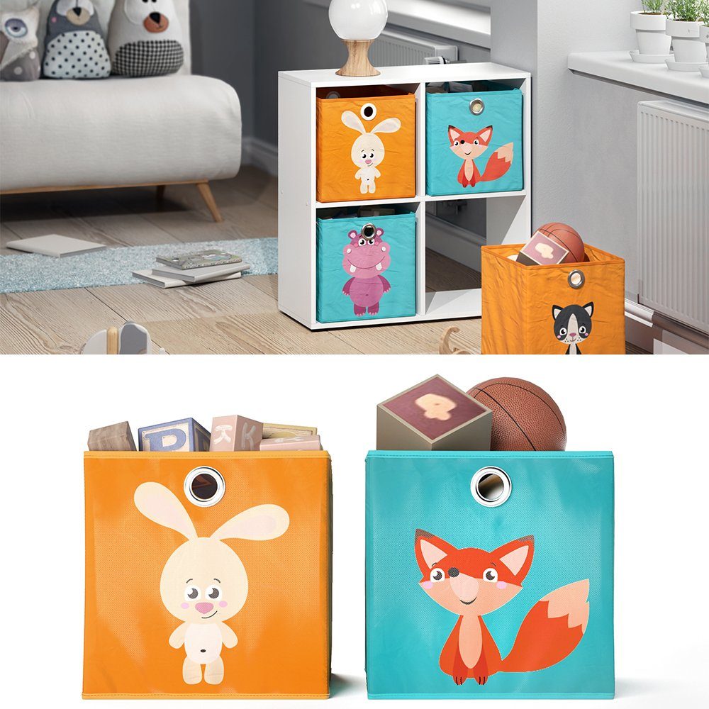 Vicco Faltbox, Orange/Blau, 30 x 30 cm 2er Set (2 St)