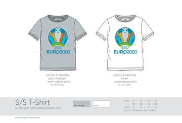 coole-fun-t-shirts T-Shirt Kinder T-Shirt EURO 2020 / 2021 Fußball Trikot Shirt DOPPELPACK weiss und grau Europameisterschaft Jungen + Mädchen 6 8 10 12 Jahre Gr.116 128 140 152