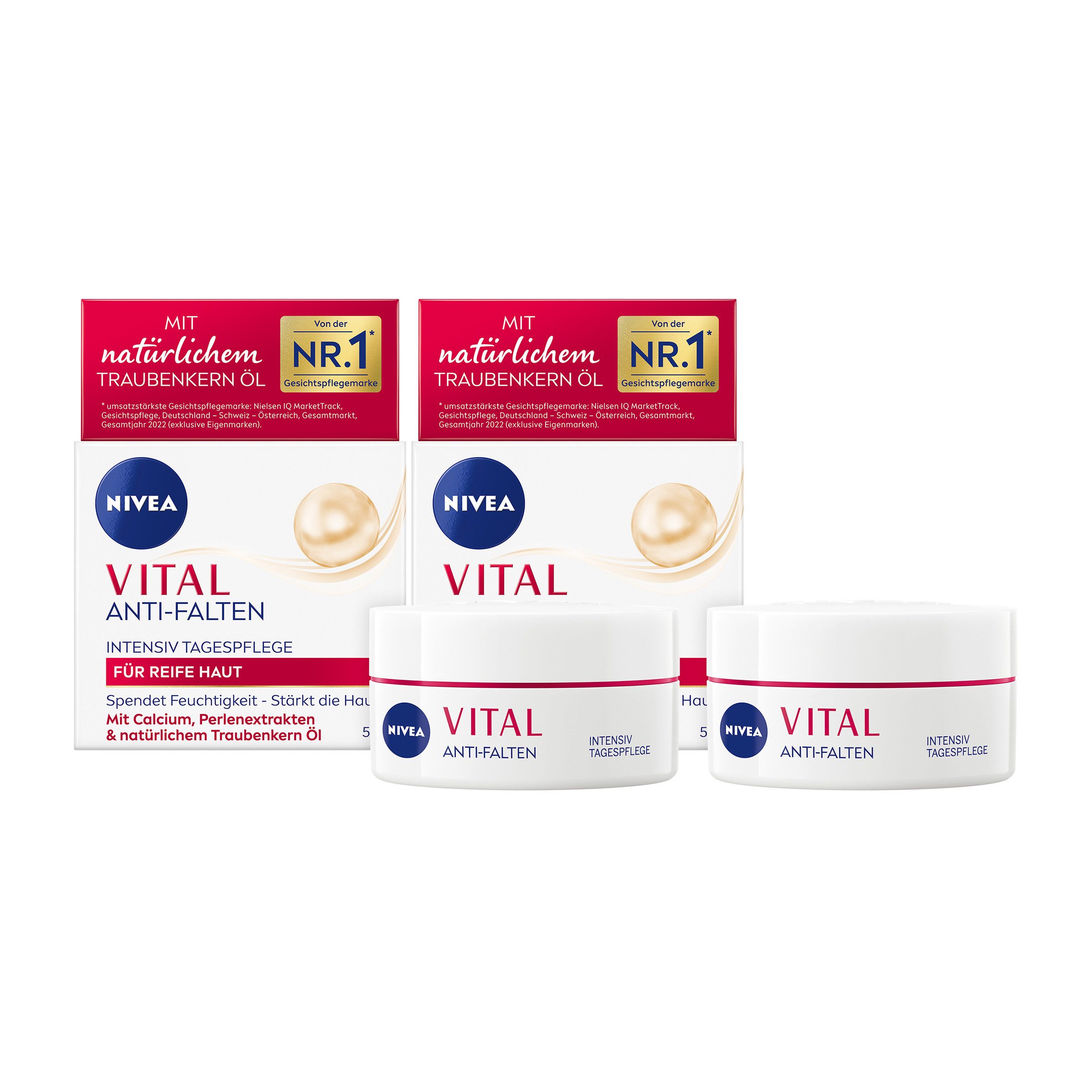 Anti-Aging-Creme VITAL Anti-Falten Intensiv reife Haut Feuchtigkeit 2 x 50 ml