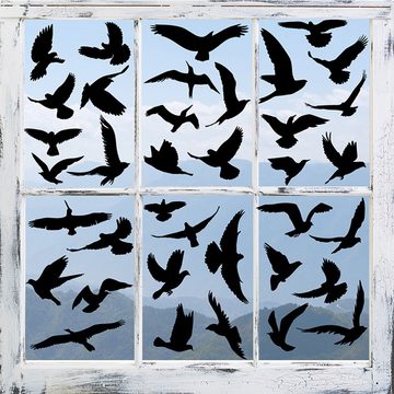 NUODWELL Fensterbild Satz mit 9 Anti-Bump-Fensteraufklebern Vogel-Fensteraufkleber