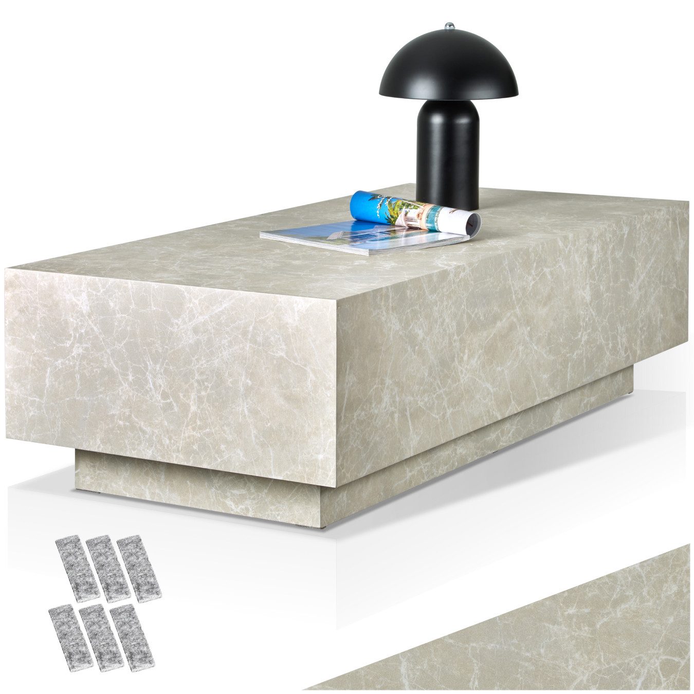 tectake Couchtisch Beistelltisch Lasley mit Standfuß, günstig online kaufen