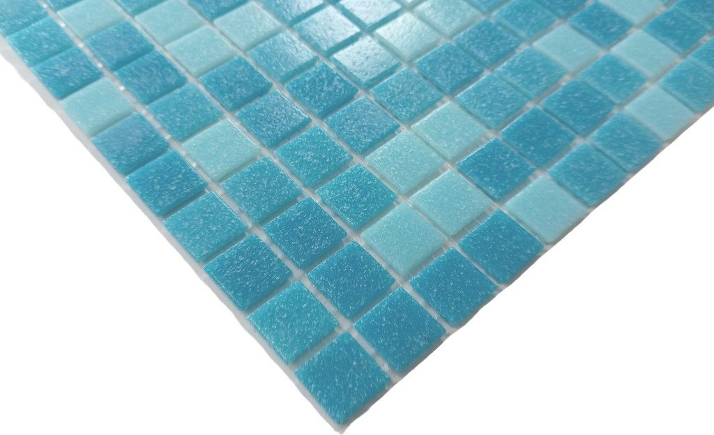 Thumbnail - Mosani Bodenfliese Glasmosaik Mosaikfliesen mix hellblau blau matt / 10 Matten