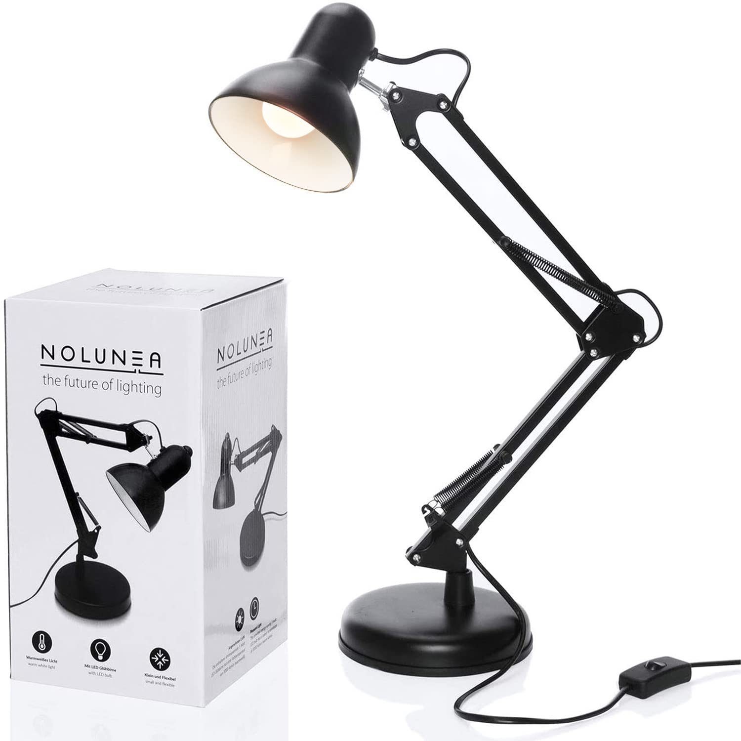 Goods+Gadgets LED Schreibtischlampe Retro Arbeitsplatzlampe Leselampe, günstig online kaufen