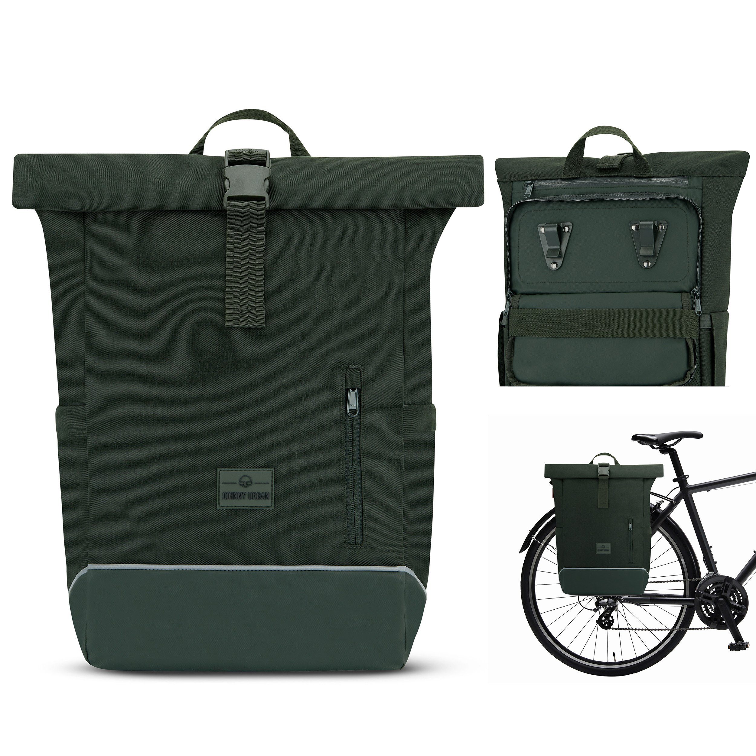 Johnny Urban Fahrradtasche ROBIN MEDIUM BIKE, 2in1 Rucksack und Fahrradtasche (1-tlg), Flexible Größe, Wasserabweisend