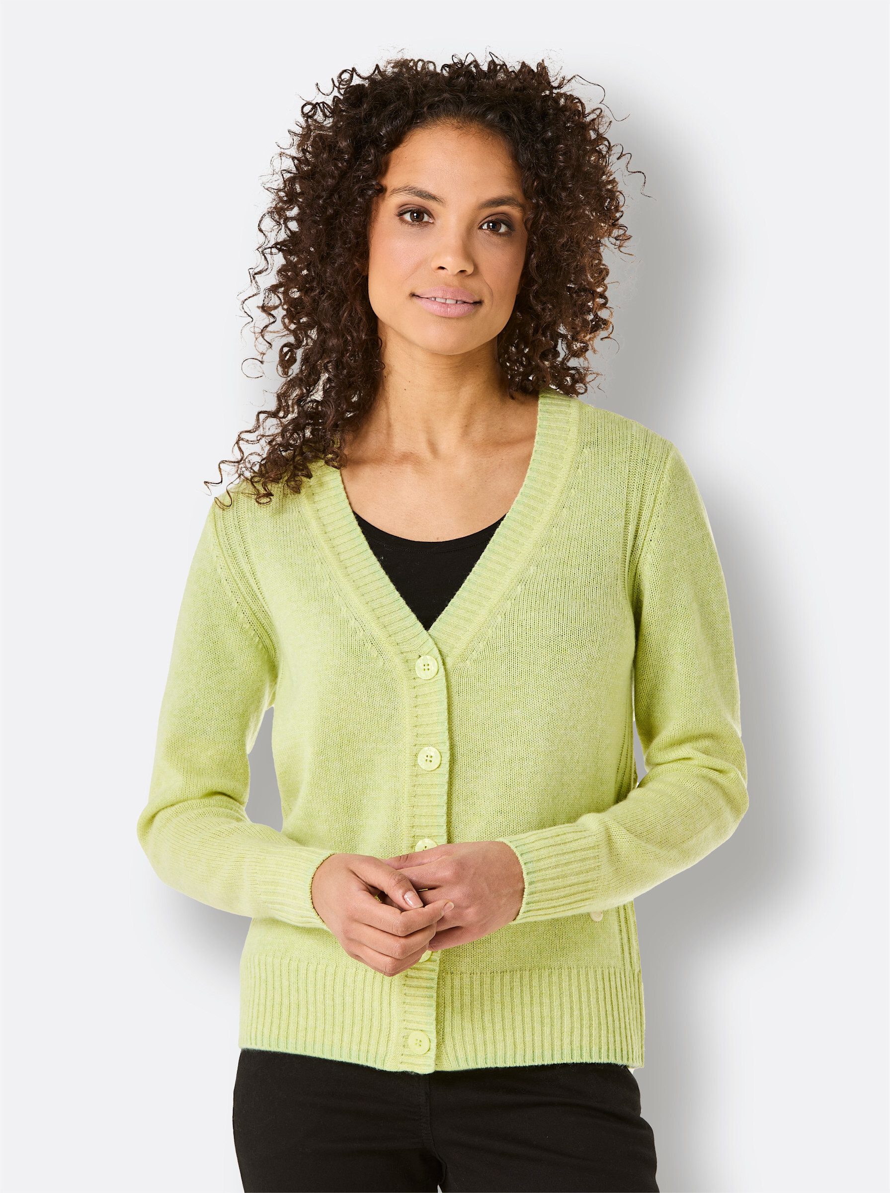 creation L Strickjacke Merino-Kaschmir-Strickjacke Langarm günstig online kaufen